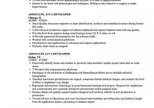 Java Developer Resume Sample associate Java Developer Resume Samples Velvet Jobs