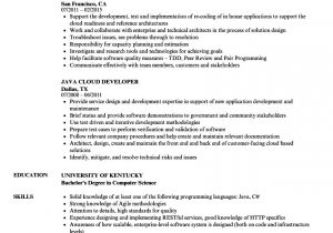 Java Microservices Sample Resume Java Developer Cloud Resume Samples Velvet Jobs