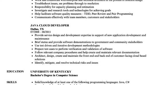 Java Microservices Sample Resume Java Developer Cloud Resume Samples Velvet Jobs