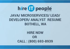 Java Microservices Sample Resume Java Microservices Lead Developer Analyst Resume Bothell