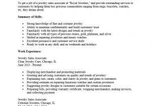 Jeweler Resume Sample Cover Letter Examples Jewelry Sales