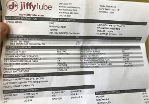 Jiffy Lube Receipt Template I Have A Nissan Sentra 2008 On This Jiffy Lube Receipt