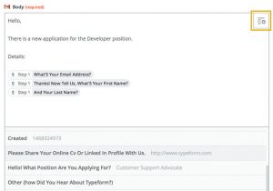 Job Alert Email Template Send Notification Emails Based On Answers Typeform Help