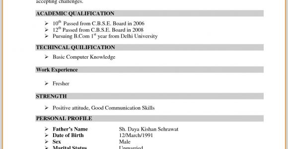 Job Bcom Student Resume Image Result for Resume format for Bcom Freshers Sample