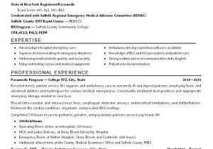 Job Description Of Emt Basic for Resume Emt Paramedic Resume Example