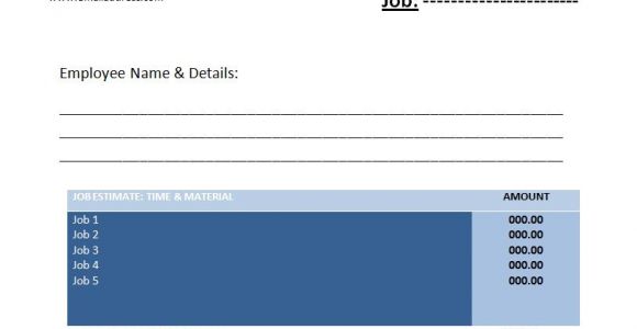 Job Estimates Templates Job Estimation Template Free Word Templatesfree Word