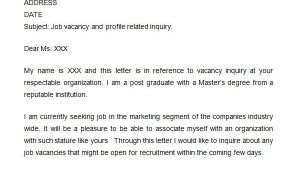 Job Inquiry Email Template Inquiry Letter 7 Free Doc Download