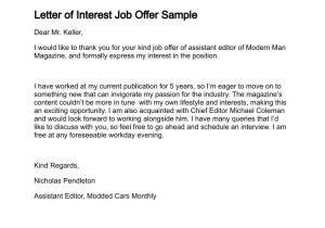 Job Interest Email Template How to Write A Letter Of Interest for A Job