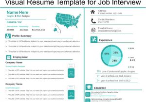 Job Interview Resume Template Visual Resume Template for Job Interview Presentation
