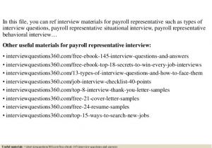 Job Interview Resume Xml top 10 Payroll Representative Interview Questions and Answers