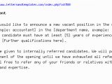 Job Opening Email Template Job Announcement