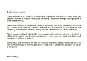 Job Reference Email Template 10 Employment Reference Letter Templates Free Sample
