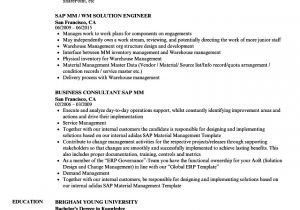 Job Related Resume format Sap Mm Resume Samples Velvet Jobs