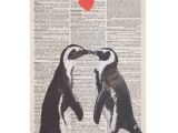 John Lewis Wedding Gift Card Art Press Two Penguins with Heart Greeting Card at John