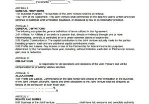 Joint Venture Business Plan Template 11 Sample Joint Venture Agreements Sample Templates