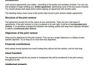 Joint Venture Email Template Sample Joint Venture 9 Free Documents In Pdf Word
