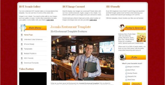 Joomla Templates for Restaurants Hot Restaurant Joomla Template Joomla Restaurant theme