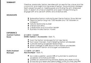 Junior Buyer Resume Sample Fashion Buyer Resume Best Resume Collection
