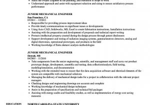 Junior Engineer Resume Junior Mechanical Engineer Resume Samples Velvet Jobs