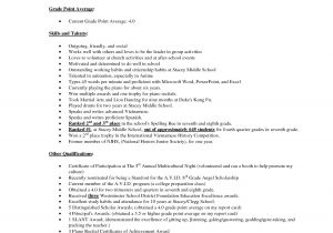 Junior High Student Resume Middle School Student Resume Example Stacey Middle