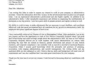 Junior Receptionist Cover Letter Administrative assistant Cover Letter