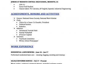 Junior Student Resume High School Resume Resumes Perfect for High School Students