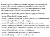 Junior System Engineer Resume top 8 Junior software Engineer Resume Samples