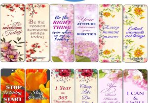 Just because Flower Card Quotes Creanoso Floral Positive Mindset Inspirational Quote Bookmarks 30 Pack Powerful Lady Sayings About Character Stocking Stuffers Gift for Women