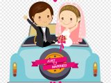 Just Married Card Wedding Car Groom and Bride Illustration Wedding Invitation Wedding