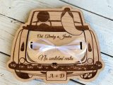 Just Married Card Wedding Car Wedding Car Gift Box for Money Woodener Shop