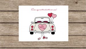 Just Married Card Wedding Car Wedding Card Bride and Groom Card Celebration Card Just