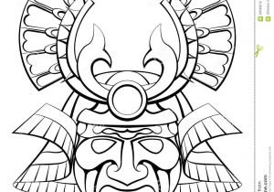 Kabuki Mask Template Samurai Mask Helmet Stock Vector Illustration Of Sameri