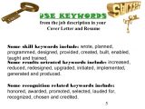 Keywords to Use In A Cover Letter Cover Letter and Resume Writing for High School Students