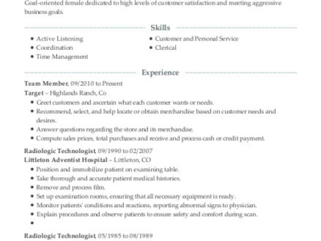 sample resume for kfc team member