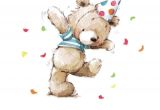 Kid Birthday Greeting Card Messages Lizzie Walkley Bear Dance Card Happy Birthday Greetings