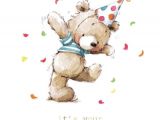 Kid Birthday Greeting Card Messages Lizzie Walkley Bear Dance Card Happy Birthday Greetings