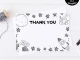 Kid Birthday Thank You Card Wording Outer Space Children S Thank You Card with Images Cheap