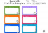 Kid Business Card Template Diy Printable Kids Info Cards Template