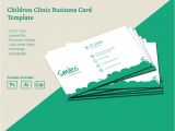 Kid Business Card Template Flat Children Clinic Business Card Template Free