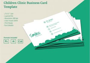 Kid Business Card Template Flat Children Clinic Business Card Template Free