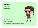 Kid Business Card Template Just for Kids Large Business Cards Pack Of 100 Zazzle