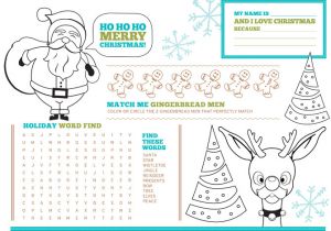Kids Placemat Template Free Printable Christmas Activity Placemats for Kids