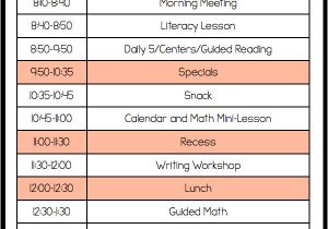 Kindergarten Timetable Template A Day In First Grade Setting the tone the First Week Of