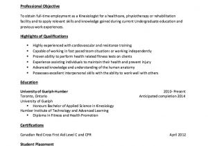 Kinesiology Student Resume Kinesiology Sample Resume Http Resumesdesign Com
