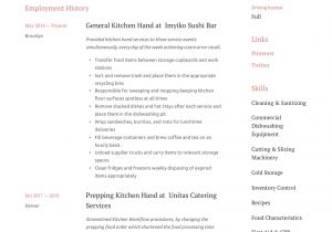 Kitchen Hand Resume Sample Kitchen Hand Resume Writing Guide 12 Free Templates