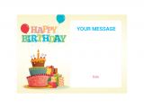 Kitchen Tea Greeting Card Messages Flat Photo Greeting Card Birthday Cake and Gifts Horizontal Item 6623633