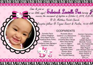 Kitty Party Invitation Card Background Hello Kitty Invitation for Christening and 1st Birthday