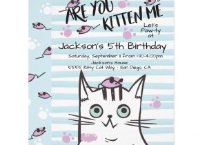 Kitty Party Invitation Card Template Boy Kitty Cat Birthday Party Invitation Zazzle Com with