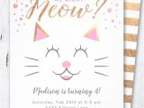 Kitty Party Invitation Card Template Kitty Cat Pink Gold Birthday Party Invitation Zazzle Com