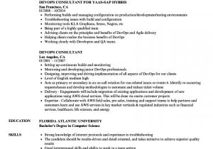 Kubernetes Sample Resume Devops Consultant Resume Samples Velvet Jobs